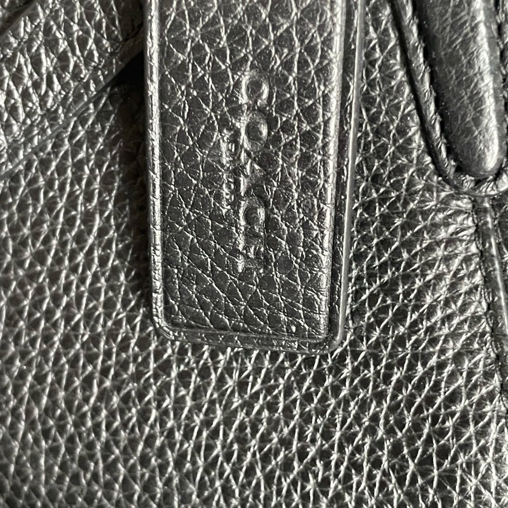 Coach Kelsey Satchel Black Leather Bag with Gold Accents Cross body - Picture 4 of 8